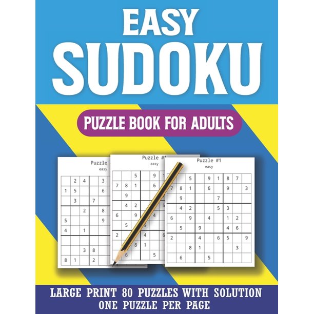 easy sudoku puzzle book for adults perfect entertaining and fun puzzles book for all with solution paperback large print walmart com