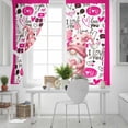 thumbnail image 5 of Fsddascl Valentine's Day Blackout Curtains for Bedroom/Living Room, Thermal Insulated Kitchen Curtains, Pink Gnomes Love Black Watercolor Grommet Darkening Window Treatment Drapes 42"x63"x2, 5 of 6