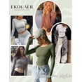 thumbnail image 5 of Ekouaer Long Sleeve Shirts for Women 3 Pack Scoop Neck Fitted Tops Thermal Undershirt Stretch Base Layer Soft Tee Brown/Beige/Black, 5 of 6