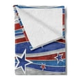 thumbnail image 2 of Rustic Soft Flannel Fleece Throw Blanket, Abstract Design Pattern of Patriotic American Flag USA National Image, Cozy Plush for Indoor and Outdoor Use, 60" x 80", Red Blue and White, by Ambesonne, 2 of 5