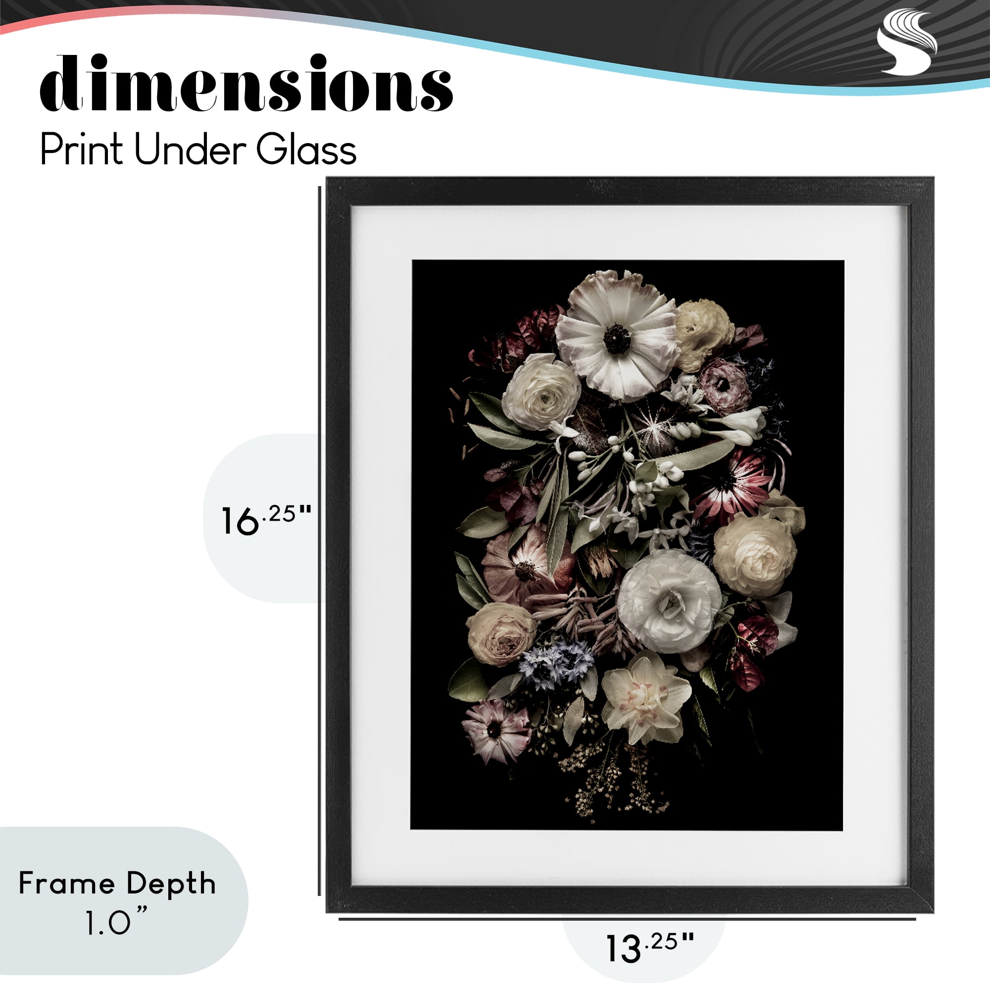 Stupell Industries Pale Yellow Roses Cluster Black Framed Print Under Glass, design by Carl Kravats