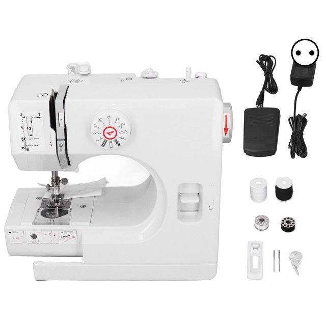 Mini Sewing Machine, Mini Electric Sewing Machine Tube Sewing Function 12 Stitches For Home Use EU Plug