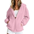 thumbnail image 3 of CAIVO Hoodies For Women Casual Zip Up Hoodie With Pockets Solid Color Long Sleeve Pullover Sweatshirt Vacation Tops, 3 of 6