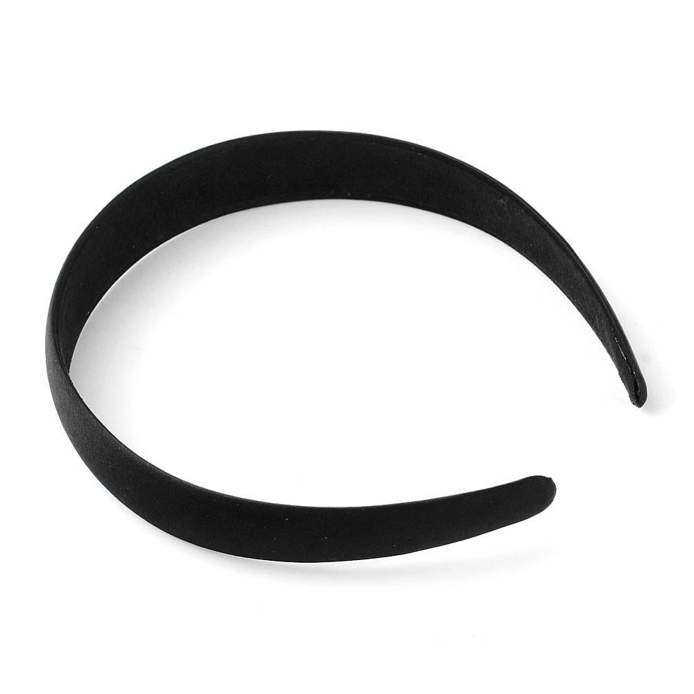 24pcs Plastic Hair Bands with Cloth Covered Black 24~24.5mm Inner Diameter: 105~125mm