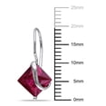 thumbnail image 2 of Everly Women's 4 1/5ct TGW Square-Cut Created Ruby 10k White Gold Solitaire Drop Earrings, 2 of 7