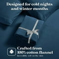 thumbnail image 6 of Superior Solid Flannel Cotton Sheet Set, Queen, Navy Blue, 6 of 10