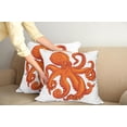thumbnail image 3 of Ambesonne Octopus Throw Pillow Cover 2 Pack, Orange Animal Wildlife, 18", Orange White, 3 of 6
