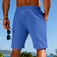thumbnail image 4 of Mens Waffle Shorts Casual Elastic Waist Drawstring 2026 Summer Beach Lounge Short Royal Blue XL, 4 of 8