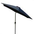 thumbnail image 3 of 9 FT Outdoor Patio Umbrella, Round Market Umbrella with Push Button Tilt and Crank Lift, Patio Umbrella with 42 Pounds Resin Umbrella Base, Push Button Tilt and Crank Lift, Navy, 3 of 8