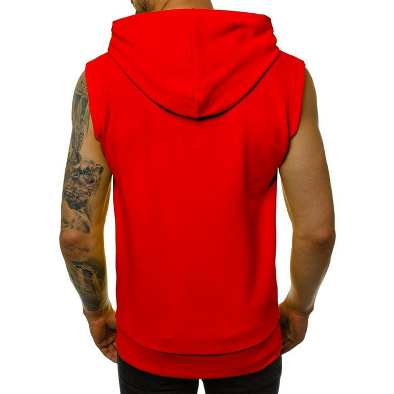 Men's Sleeveless Zip Up Hooded Workout Tank Tops Lightweight Muscle Cut Off  T Shirt Hoodie Zip-up Vests Jacket(Black,Small) at  Men's Clothing  store