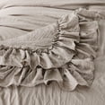thumbnail image 3 of Lady Ann Shabby Ruffled Comforter Set for Queen Bed,3 Pieces Farmhouse Boho Vintage Cute Taupe Bedding Set Lightweight Ultra Fluffy Soft (1 Ruffle Comforter +2 Pillowcases), 3 of 7