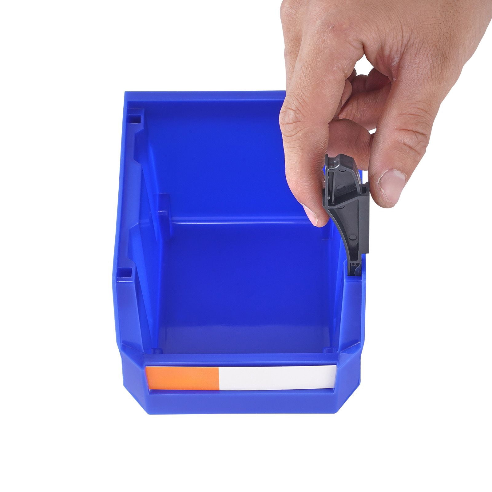 Stackable Storage Bins 5.39x4.13x3.07 Inch PP Plastic with Labels for Office Kitchen Garage Organization