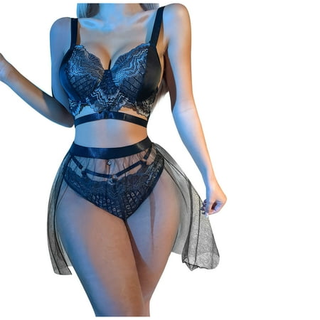 

Sexy Lingerie for Women Plus Size Ladies Fashion Sexy Lingerie Solid Color Hollow Sexy Underwear Yarn Skirt Thong Suit Sexy Lingerie Sets Sexy Lingerie Babydoll Sets