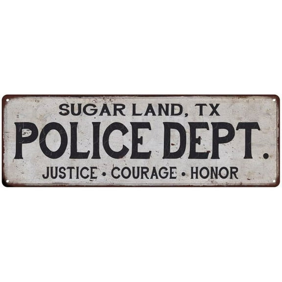 SUGAR LAND, TX POLICE DEPT. Home Decor Metal Sign Gift 6x18 206180012353