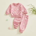 thumbnail image 2 of KEXE Baby Girls Print Sweat Set Round Neck Loose Pullover Top Elastic Waist Jogger Trousers, 2 of 9