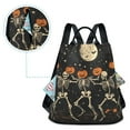 thumbnail image 5 of FORMRS Women's Travel Backpack Purse Anti-Theft Hidden Pockets Casual Shoulder Bag, Black Halloween Dancing Skeleton, 5 of 7