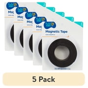(5 pack) Hello Hobby 1-inch Magnet Tape, Light Duty for Crafts & Photos, 1 Roll, 10 ft.