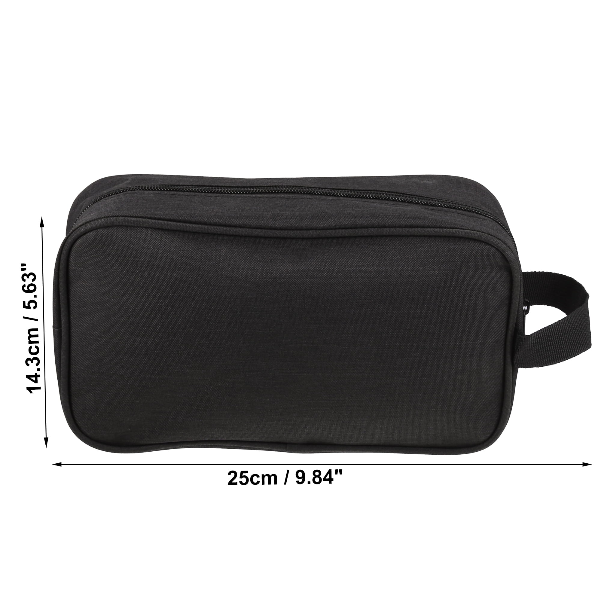 Unique Bargains 1Pc Portable Makeup Bag Toiletry Bag Cosmetic Organizer Oxford Cloth Black