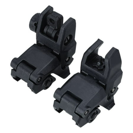 Tactical Rail Systems - 20MM Rail Gen1 2Pcs Tactical Folding Front & Rear Set Flip Up Backup Sights Set