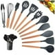 thumbnail image 1 of Set Kit C/12 Piezas Utensilios de Cocina Cucharas Espátula Mango Silicona Decoración Madera Libre de BPA Deng Xun unisex, 1 of 2