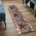 thumbnail image 3 of Country Stars Runner Rugs 2x6 ft Vintage Dark Red Star Black Plaid Brown Wood Grain Washable Hallway Rugs Non-Slip Floor Mats Absorbent Bedside Runners for Bedroom Kitchen Bathroom Laundry Room, 3 of 9