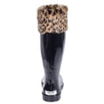 thumbnail image 4 of Forever Young  Women's Black Rubber and Leopard-print Faux Fur 14-inch Mid-calf Rain Boots, 4 of 5