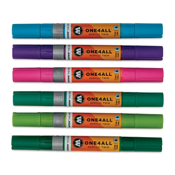 Molotow One4All Acrylic Twin Markers - Main Kit 1, Set of 12