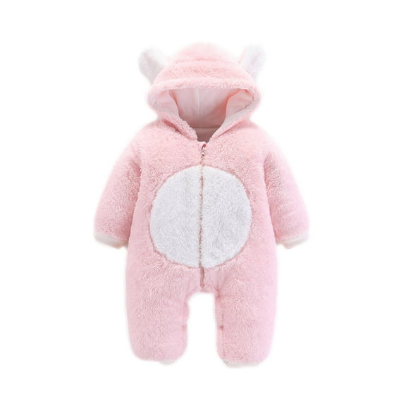 JGTDBPO Baby Newborn Snowsuit Onesie Winter Coat Romper For Infant Girls Boys Cartoon Bear Hatted Snowsuit Winter Coat Wool Hooded Baby Girl Boy Clothes