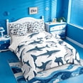 thumbnail image 2 of meiyoeat Cute Ocean Shark 7-Piece Twin Bedding For Boys,Marine Animal Bedding Comforter Set For Kids,Reversible, 2 of 7