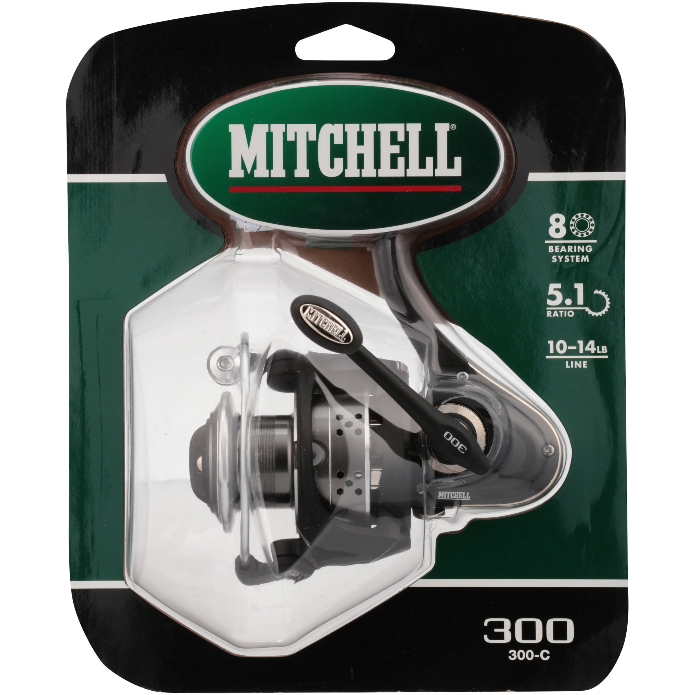 Mitchell 300-C Spinning Fishing Reel 8 Bearings Anti-Reverse Black Pure  Fishing for sale online