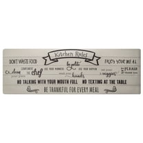 SoHome Cozy Living Kitchen Rules Runner Anti-Fatigue Kitchen Mat, Beige/Black, 17.5"x55"