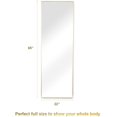 thumbnail image 5 of YSSOA Full Length Mirror, Floor Mirror with Stand,Wall-Mounted Dressing Mirror, Bedroom Mirror with Aluminium Frame 65"x22", Gold, 5 of 12