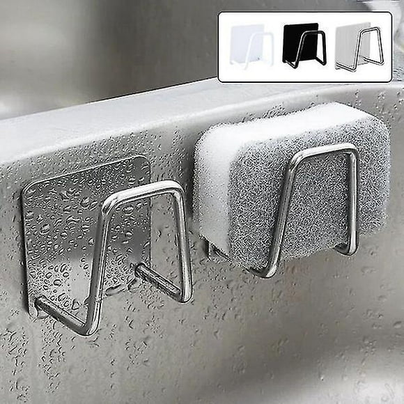 2PCSSilverKitchen Dishwashing Brush Sponge Holde