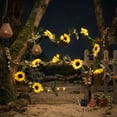 thumbnail image 4 of 90.6in Solar Sunflower String Lights, Artificial Vine with Starry LED Fairy Lights, Floral Garland for Outdoor Garden Fence Decor, 4 of 5