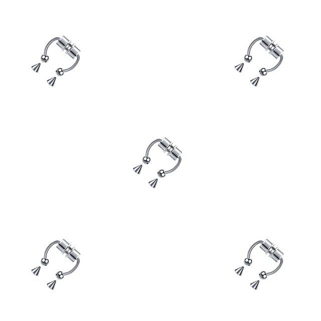 Jumpingount 5 pares de anillos para la nariz que no perforan el segmento Tragus Lodestone moda estilo punk joyería del cuerpo aro Clip en Type7 NO7