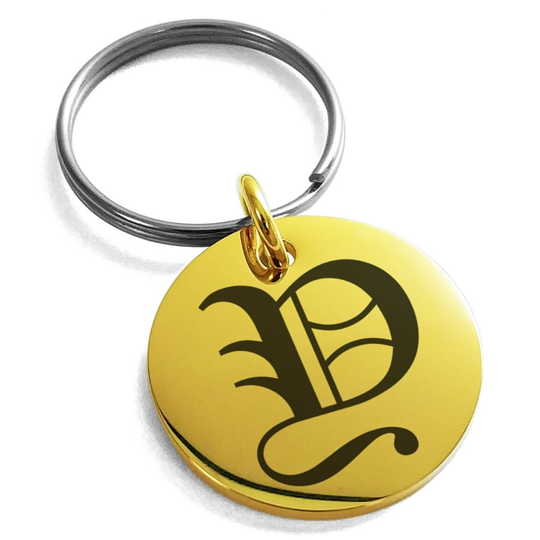 Stainless Steel Letter Y Initial Old English Monogram Engraved