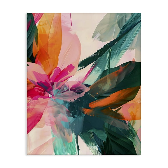 Stupell Industries Streaked Opaque Abstract Abstract Painting Wrapped Canvas Art Print Wall Art, 16 x 20