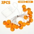 thumbnail image 4 of JTWEEN 2Pcs Halloween String Lights 9.8ft Pumpkin Hanging Fairy String Lights Waterproof Battery Powered Halloween Decoration String Lamps for Window Courtyard, 4 of 7