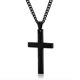 thumbnail image 1 of Collar con colgante de cruz de Jesús de acero inoxidable, clásico, sencillo y versátil, para hombre, mujer, estilo punk, color negro, 1 of 4