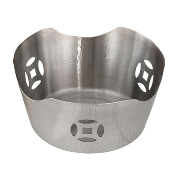 Base para quemador de alcohol, quemador para acampar, quemador de alcohol ultraligero, olla seca, plateado