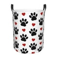 thumbnail image 2 of Pattern Of Dog Paw Laundry Basket Collapsible Black Paws Red Hearts Baby Hamper for Nursery Toys Org, 2 of 5