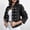 02-Black, variant on Women's Stand Collar Denim Jacket, Long Sleeve Double Breasted Cropped Jean Coat, Casual Military Style Denim Outerwear for Daily Street Wear 01-Army Green S