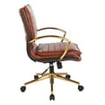 thumbnail image 2 of OSP Home Furnishings Mid-Back Faux Leather Chair with Gold Finish in Saddle Faux Leather, 2 of 5