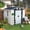 White, variant on DTTRA 8 x 6 ft Metal Outdoor Storage Shed, Heavy Duty Galvanized Steel Garden Tool House with Lockable Doors, Air Vents and Sloped Roof for Backyard Patio Lawn Equipment, White