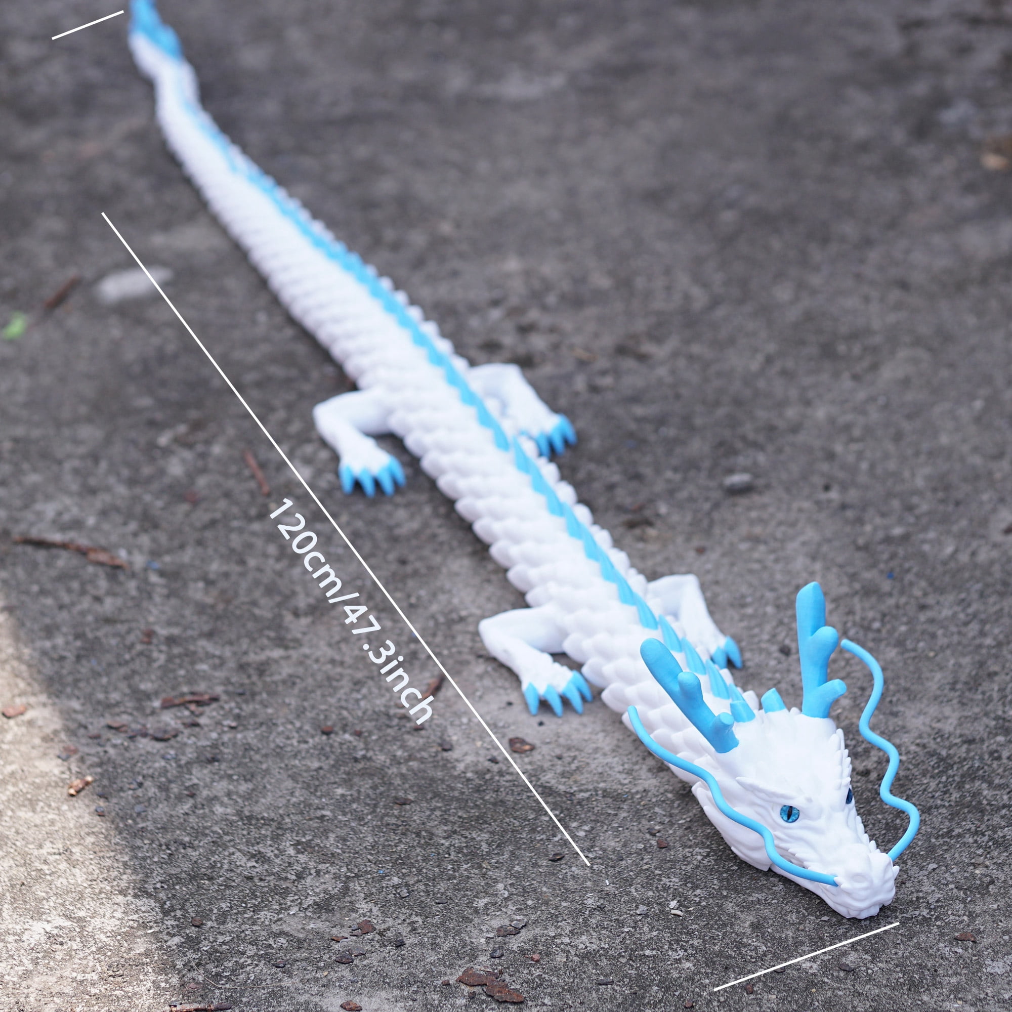 47.5inch 3D Printed dragon,Flexible Joint Animal lacertid Figurines,Realistic Eyes, Home Office Decor,Fidget Toy for Adults Teens Boy Festival Gifts