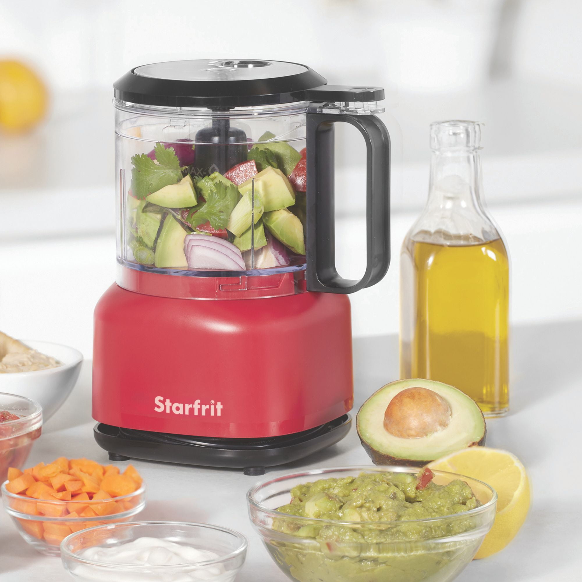 Starfrit Electric Food Chopper, 3.5-Cup BPA-Free Bowl, Stainless Steel Blade, One-Touch Pulse & On Modes, Compact Design, Dishwasher-Safe Parts, Non-Slip Feet, Easy Cord Storage, Great Food Chopper