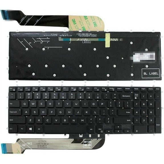New US Black English Backlit Laptop Keyboard (Without palmrest) for Dell P35E P35E003 Light Backlight
