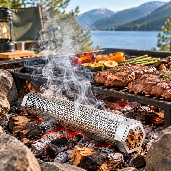 Smoker Tube for Grill – Stainless Steel Smoke Generator for Hot/Cold Smoking Meats, Cheese & Vegetables, Fits All Grills & Smokers