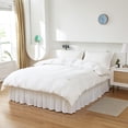 thumbnail image 2 of UniVerse Wrap Around Bed Skirt Three Fabric Sides Elastic Dust Ruffled 18 Inch Tailored Drop,Easy to Install Fade Resistant-Natural White, Queen/King, 2 of 14
