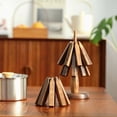 thumbnail image 2 of Wooden Tree Trivet Set for Hot Pots and Teapots Natural Kitchen Dining Tabletop Decorative Functional Heat Mat, 2 of 6